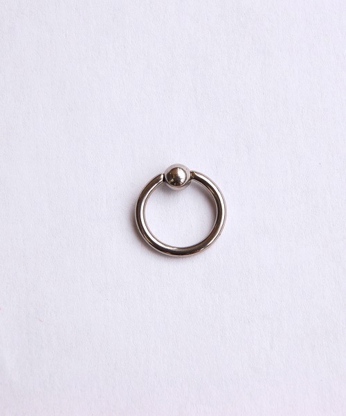 ピアス 「Kare」「片耳用」 316L サージカルステンレス ユニセックス Jeweled Ball Closure Ring ピアス レディースの画像