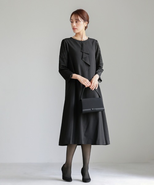喪服 ワンピース 卒業式 卒園式 喪服・礼服「洗えるフォーマル」お袖