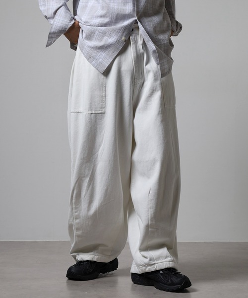 RE730 パンツ Balloon wide baker pants / 裾ドローコード