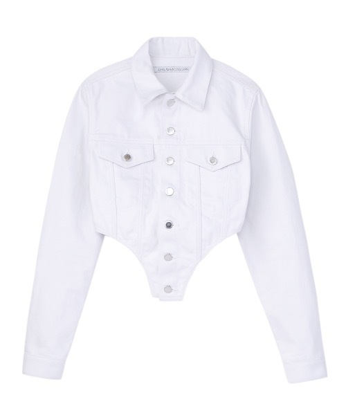 デニムジャケット gジャン WASHED DENIM CUTTING JACKET レディースの画像