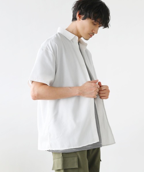 【直営店限定】半袖カラーシャツ LIL VENDARS シャツ セミワイドレギュラーカラーブロード半袖
