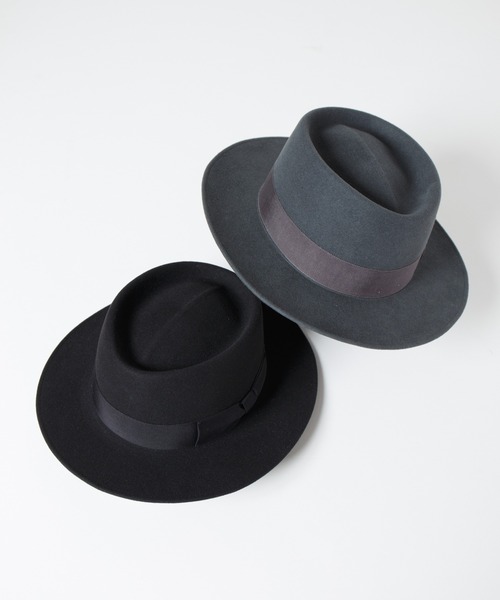 RACAL（ラカル） 帽子 ハット Fur Wool Porkpie Hat / ファー混ウール
