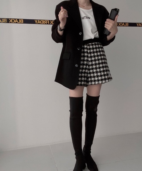 N.s ジャケット テーラードジャケット 袖ニットドッキングチェック