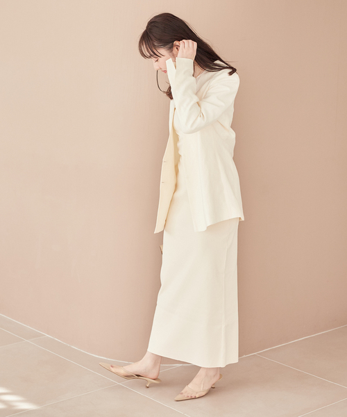 plage ジャケット ノーカラージャケット Shantung V Neck