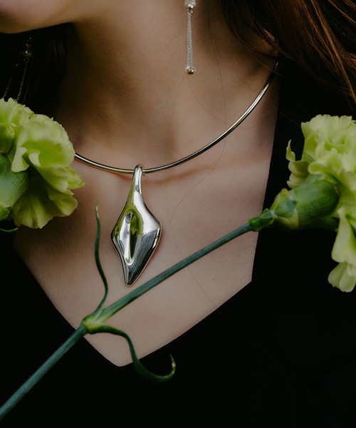 アレルギー対応 チョーカー 「金属アレルギー対応」Leaf Plate Choker