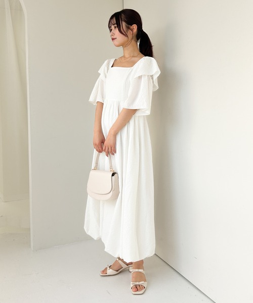 Heather ワンピース バルーンフリルオフショルワンピース 114309