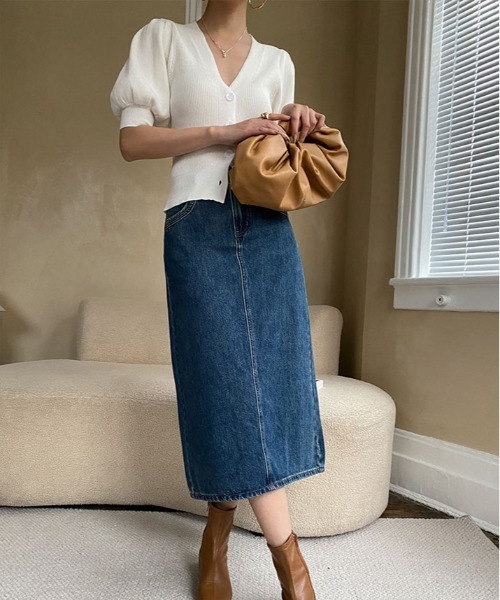 カーディガン ボリューム スリーブ Vネック レディース : ZOZOTOWN