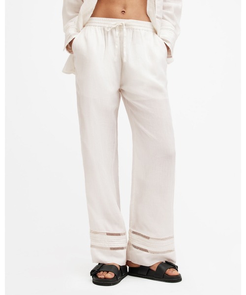 ALLSAINTS♡リネン ブレンド ワイド レッグ トラウザー ALLSAINTS♡リネン ブレンド ワイド レッグ トラウザー