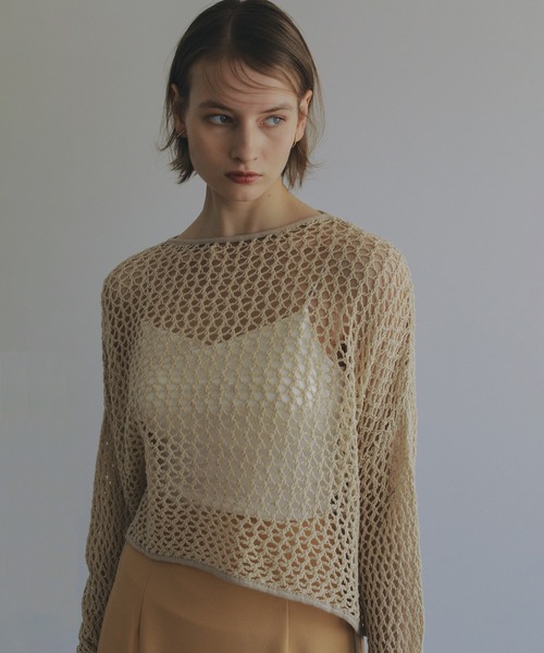 MANOF（マノフ） ニット セーター MESH WIDE KNIT TOPS レディース