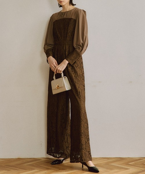 【LE'RURE】オケージョンドレス　最終値下げ LE'RURE パンツドレス Vintage like race all in one : ZOZOTOWN