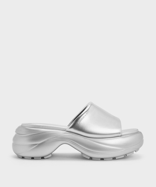 CHARLES ＆ KEITH サンダル ワイドストラップカーブ