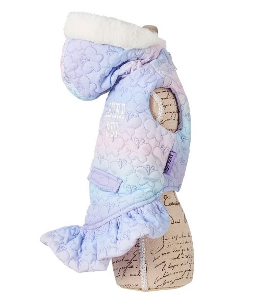 アナスイ バタフライ柄 コート XSサイズ キルティング ブルー ANNA SUI（アナスイ） 犬 服 ANNA SUI/バタフライ柄キルティンググラデ