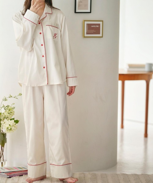 パジャマ ルームウェア 「肌側微起毛でひんやりしにくい♪」サテン