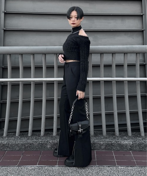 LVEU.（ラブユ） スラックス パンツ 「LVEU.」センタージップフレア