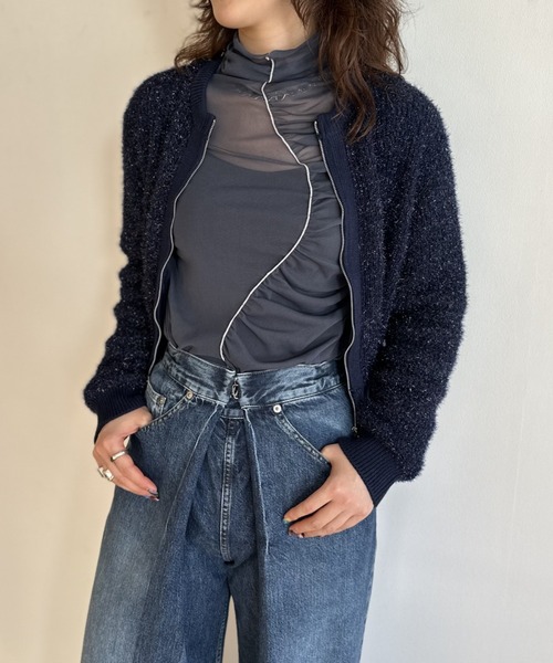 LOVELESS カーディガン グラデーションジップアップニットカーデ