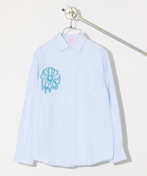 ブラウス シャツ 「*anobody* / アノバディー」Flower Stripe Shirts　/ フラワーストライプオックスフォードシャツ レデ anobody ブラウス シャツ 「*anobody* / アノバディー」Flower