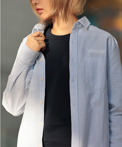 ブラウス シャツ 「*anobody* / アノバディー」Flower Stripe Shirts　/ フラワーストライプオックスフォードシャツ レデ anobody ブラウス シャツ 「*anobody* / アノバディー」Flower