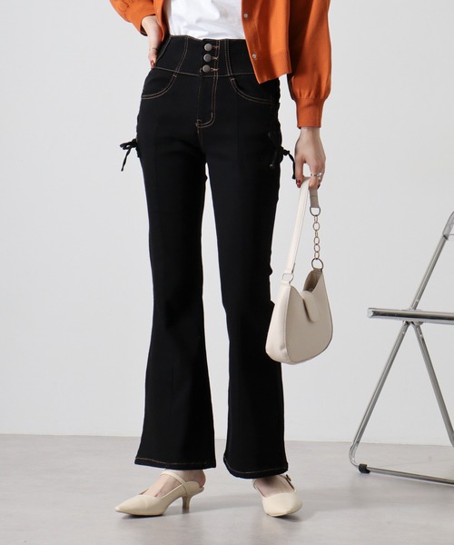 Nine West*デニム*ラフィア素材*上品*フレアヒール*サンダルIlea FUNALIVE ジーンズ デニム デニムパンツ .works ストレッチ