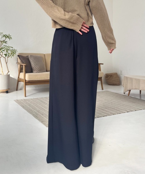 ハイウエスト ワイドスラックス タックパンツ シンプル綺麗め 楽天市場】ハイウエスト ワイド タック パンツ 女性 レディース