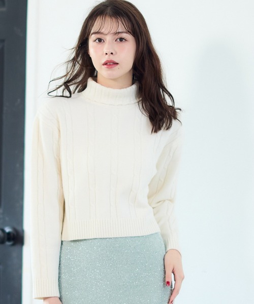 新品タグ付✨アマカ ケーブル編みニット ウール混 洗える Mサイズ 白 CASA FLINE - ALPACA WOOL KNIT PULLOVER / アルパカウールニット プル