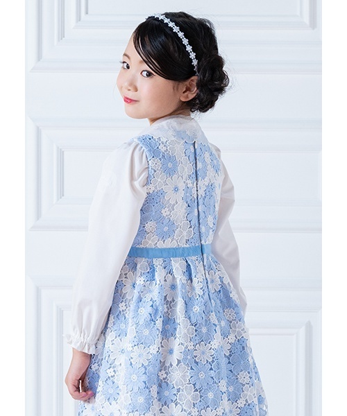 mezzo piano ブラウス シャツ スカラップ衿 ブラウス キッズ 子供服