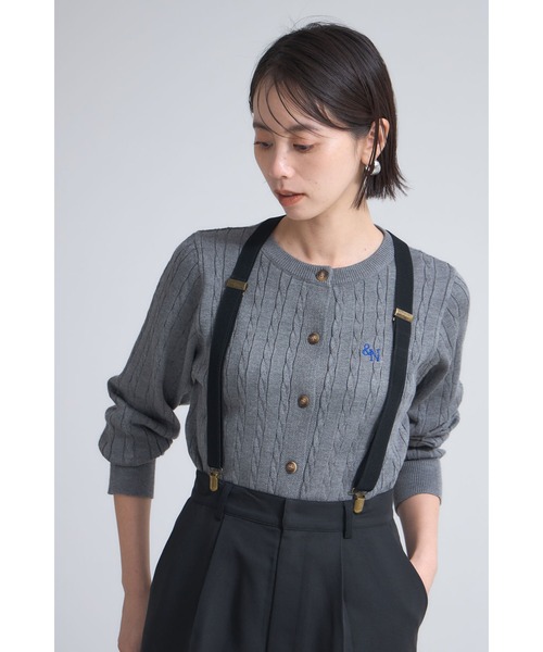 サスペンダー付きタックワイドパンツ サスペンダー付きタックワイドパンツ