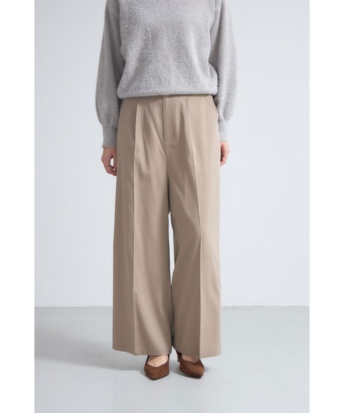 &. NOSTALGIA パンツ サスペンダー付きタックワイドパンツ レディース