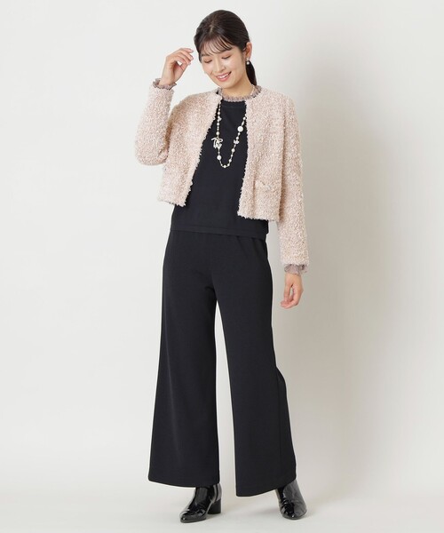 トゥービーシック コットン ツイードニット TO BE CHIC ボリューム袖 トゥービーシック コットン ツイードニット TO BE CHIC