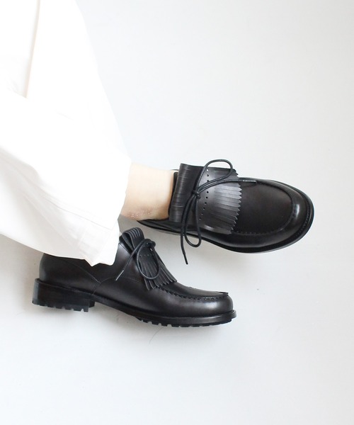 ARTESANOS 黒 モカシン・デッキシューズ ARTESANOS デッキシューズ モカシン 3 EYELET MOCCASIN
