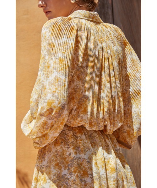 Estella.K ワンピース Merida Floral Belted Dress プリーツミニマム