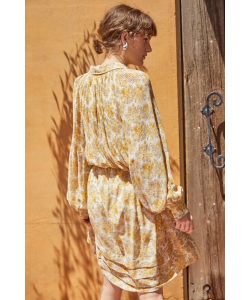 Estella.K ワンピース Merida Floral Belted Dress プリーツミニマム