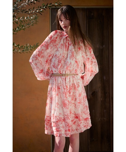 Estella.K エステラケー Merida Floral Estella.K ワンピース Merida Floral Belted Dress プリーツミニマム