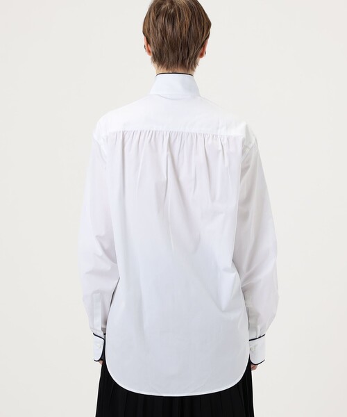 ブラウス シャツ BOURRIENNE EQUIPAGE コットン ハイカラ―シャツ レディースの画像