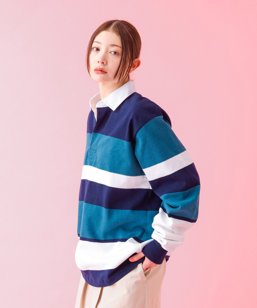 美品 BARBARIAN 七分袖 ラガーシャツ M LADIES てんとう虫 美品 BARBARIAN 七分袖 ラガーシャツ M LADIES てんとう虫