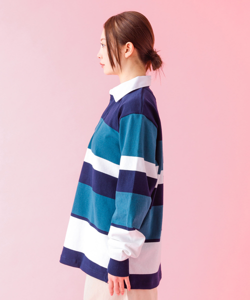 美品 BARBARIAN 七分袖 ラガーシャツ M LADIES てんとう虫 美品 BARBARIAN 七分袖 ラガーシャツ M LADIES てんとう虫