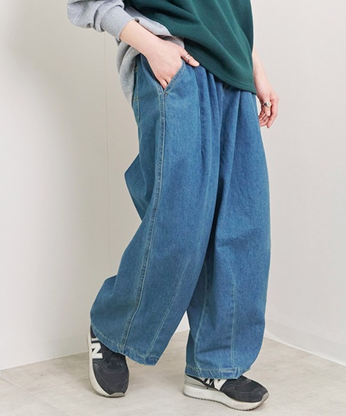 ounce dove blue denim leday デニム 韓国 ベーシックワイドデニムパンツ | ファッション通販サイト NUGU