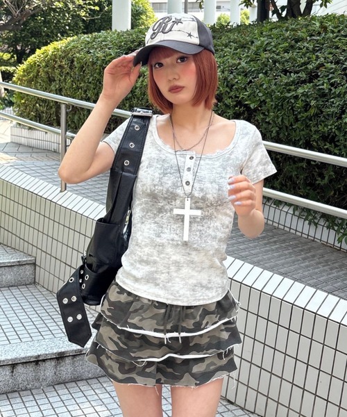 XU ショルダーバッグ 「XU」coating eyelet belt bag メンズ