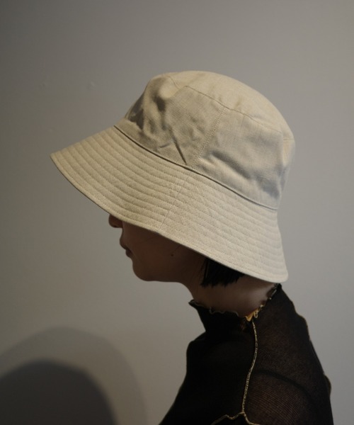 美品　KIJIMA TAKAYUKI size1 レディース KIJIMA TAKAYUKI 帽子 ハット POLY LINEN CHAMBRAY BUCKET H