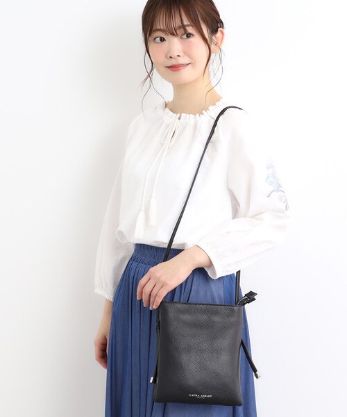 LAURA ASHLEY（ローラアシュレイ） ショルダーバッグ バッグ 「牛革 