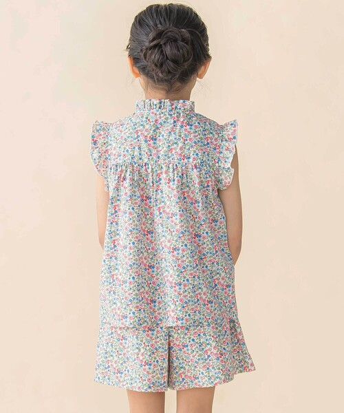 BeBe Petits Pois Vert セットアップ 小花柄フリルブラウス+