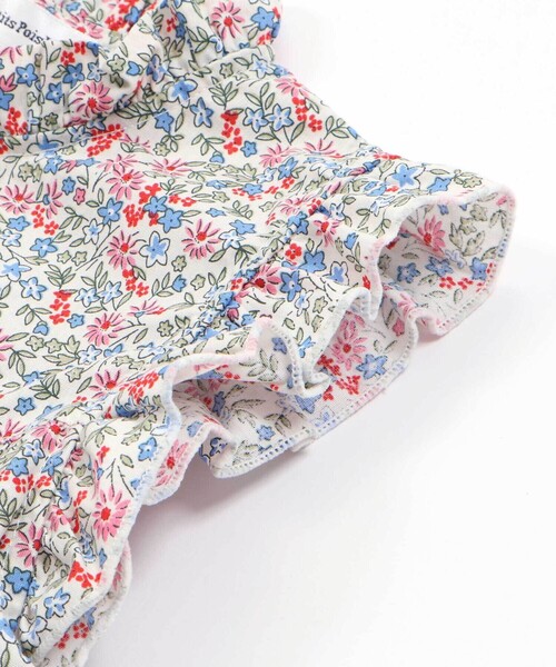 BeBe　キッズ　セットアップ　トップス　キュロット　150cm 美品 限定商品】小花柄フリルブラウス+キュロットパンツセットアップ