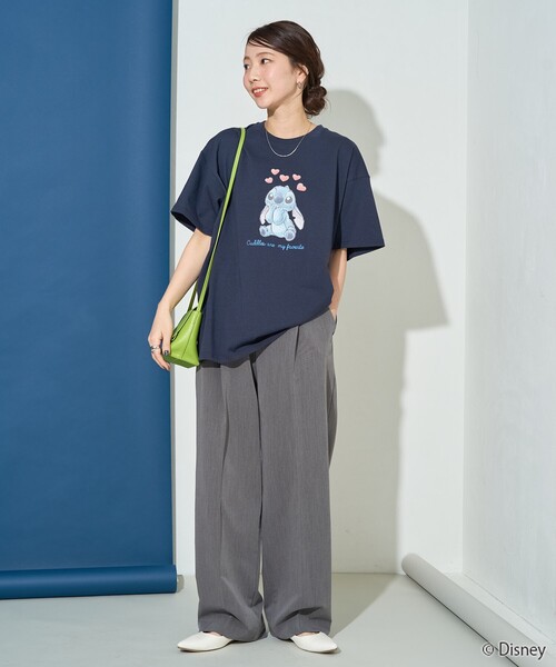 tシャツ スティッチデザインプリントTee レディース Disney スティッチ / プリント刺繍Tシャツ レディース