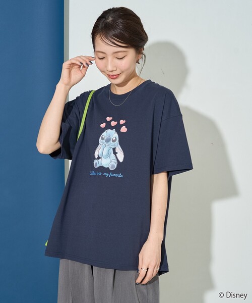 tシャツ スティッチデザインプリントTee レディース FREAK'S STORE tシャツ 限定展開/別注/Stitch/スティッチ ハート