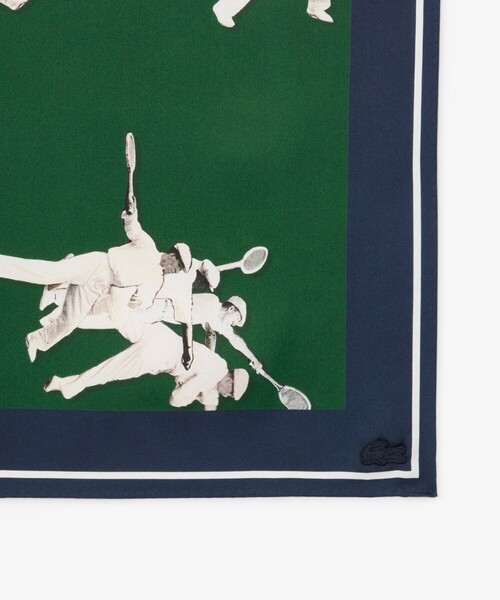 ラコステ　LACOSTE　シルク　コットン　スカーフ LACOSTE スカーフ バンダナ ルネ・ラコステシルクスカーフ