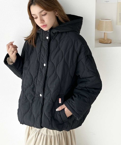 「Java」 キルティングブルゾン LARGE カーキ レディース_画像4