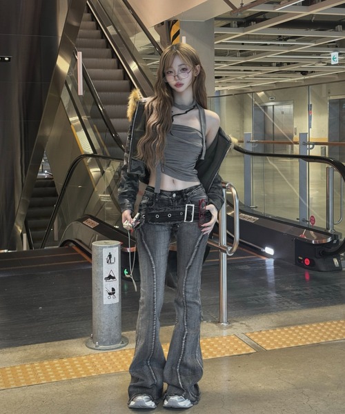 ZIPPER CLUB パーカー カモフラージュダブルジップクロップドパーカー