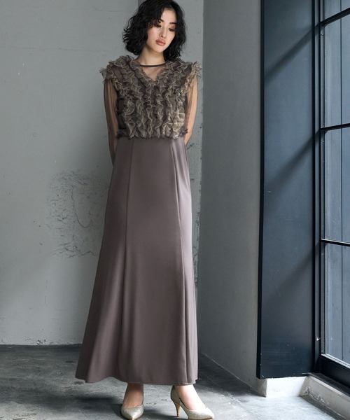 CARAMEL ワンピース 4y ABELIA DRESS キャミワンピ ドレス GIRL DRESS FOR NOW ドレス チュールフリルベスト シアー