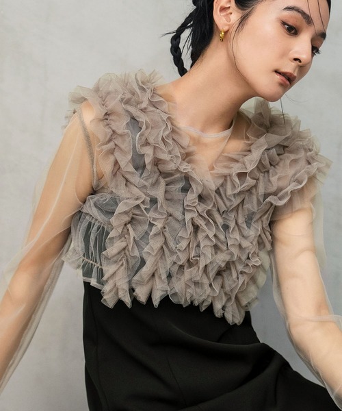 GIRL DRESS FOR NOW ドレス チュールフリルベスト シアー