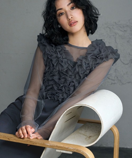 GIRL DRESS FOR NOW ドレス チュールフリルベスト シアー