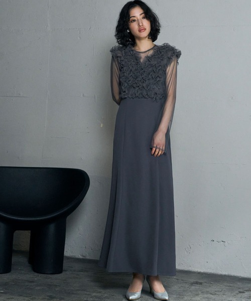 GIRL DRESS FOR NOW ドレス チュールフリルベスト シアー